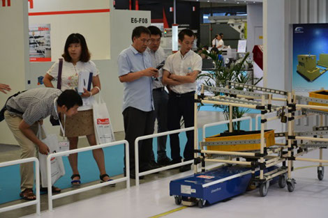 Greentrans' AGVs exhibit  AMTS which held from Aug. 24th to Aug. 26th in Shanghai