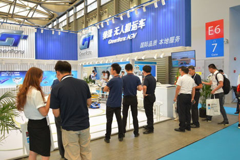 Greentrans' AGVs exhibit  AMTS which held from Aug. 24th to Aug. 26th in Shanghai